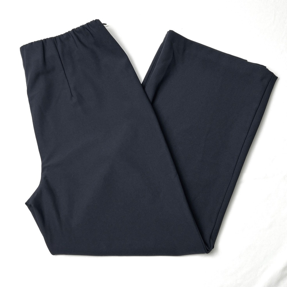 Chicos Womens Wide Leg Stretch Trousers Size 0/4 Navy Blue Career Office Classic